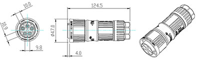 Connettori Fotovoltaici Circolari BC02  (Cinque Spille)